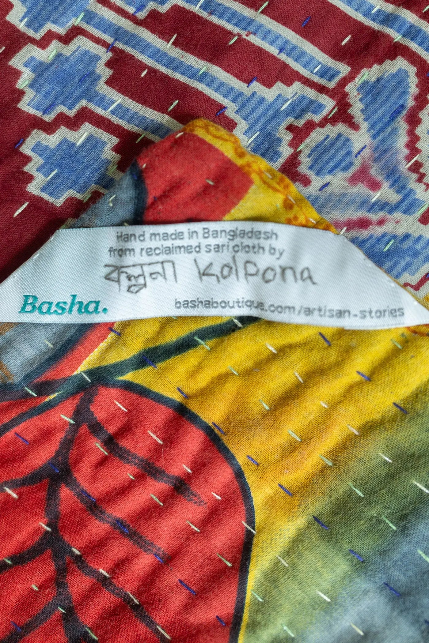 Pristine Kantha Throw Blanket
