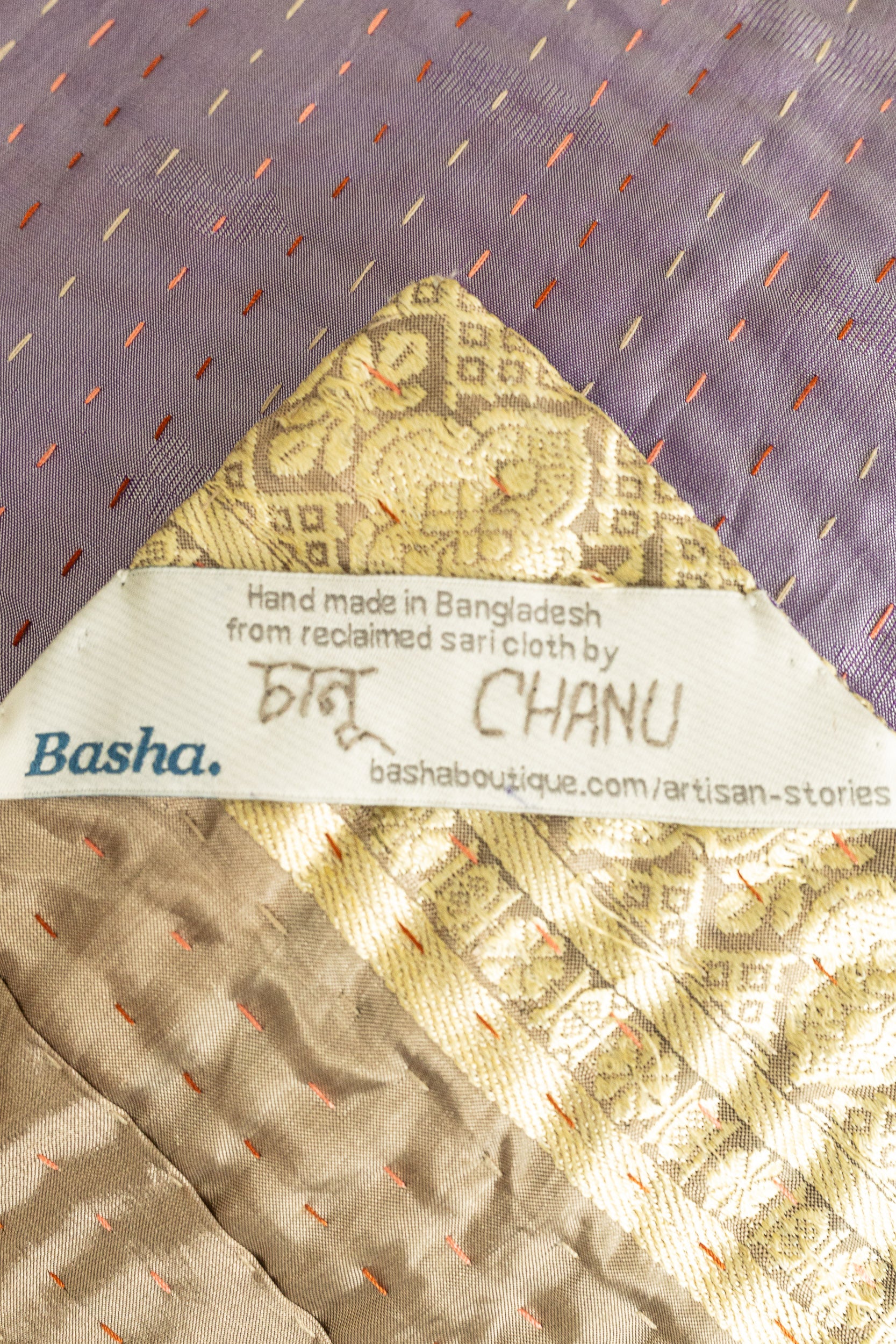 Quiet Silk Blend Kantha Throw