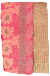 Rare Silk Blend Kantha Throw Blanket