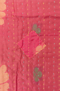 Rare Silk Blend Kantha Throw Blanket