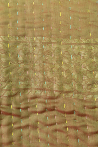 Rare Silk Blend Kantha Throw Blanket