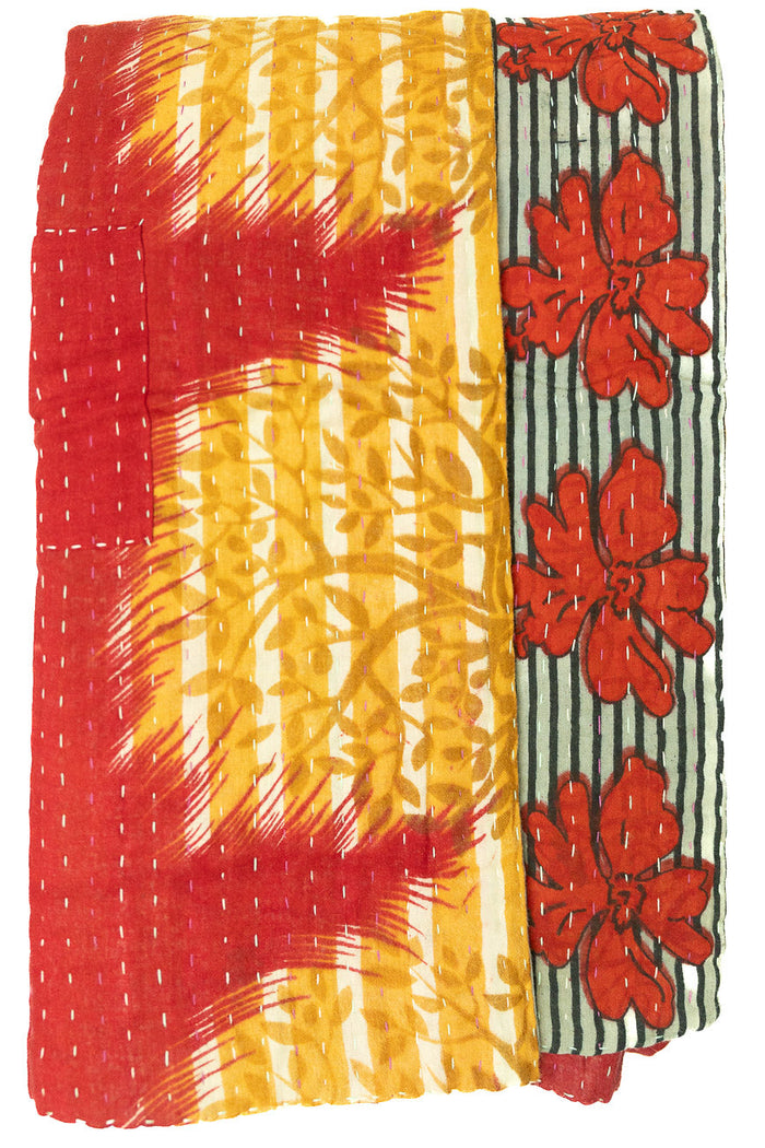 Kantha Throw Bed Quilt