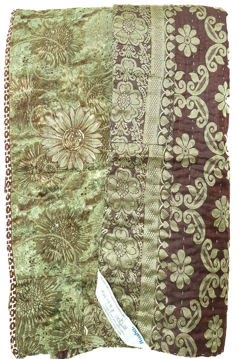 Kantha Silk Throw Blanket