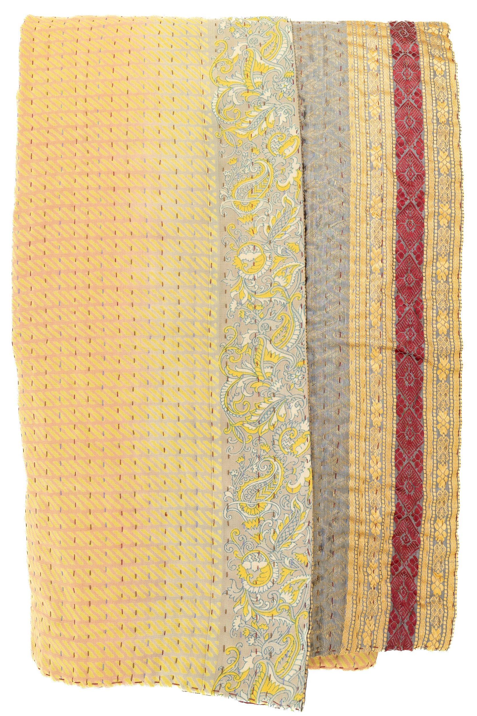 Kantha Silk Throw Blanket