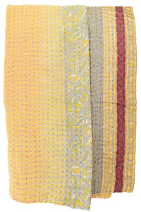 Kantha Silk Throw Blanket