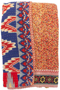 Kantha Large Throw Blanket