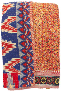 Kantha Large Throw Blanket
