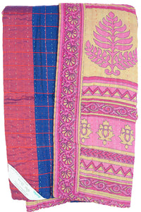 Kantha Silk Throw Blanket