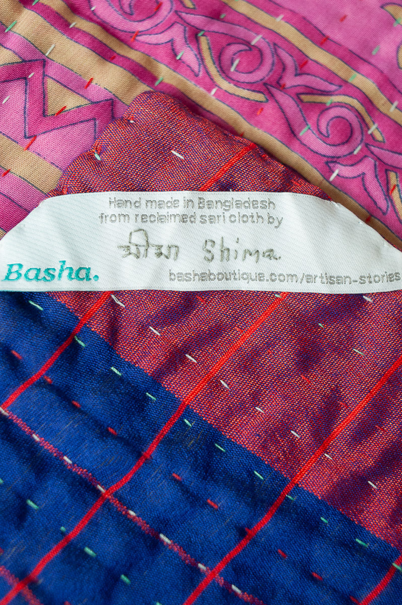 Reverent Silk Blend Kantha Throw