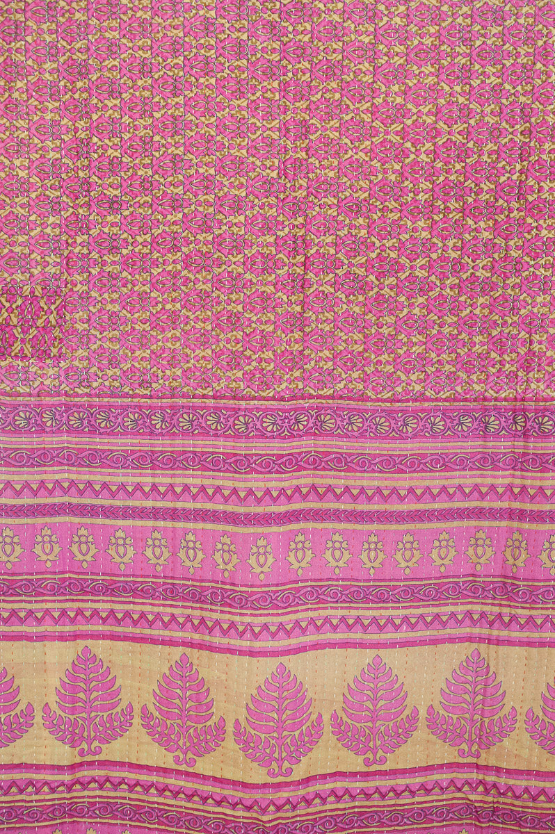 Reverent Silk Blend Kantha Throw