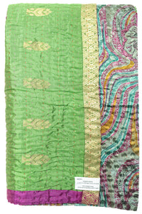 Kantha Silk Throw Blanket