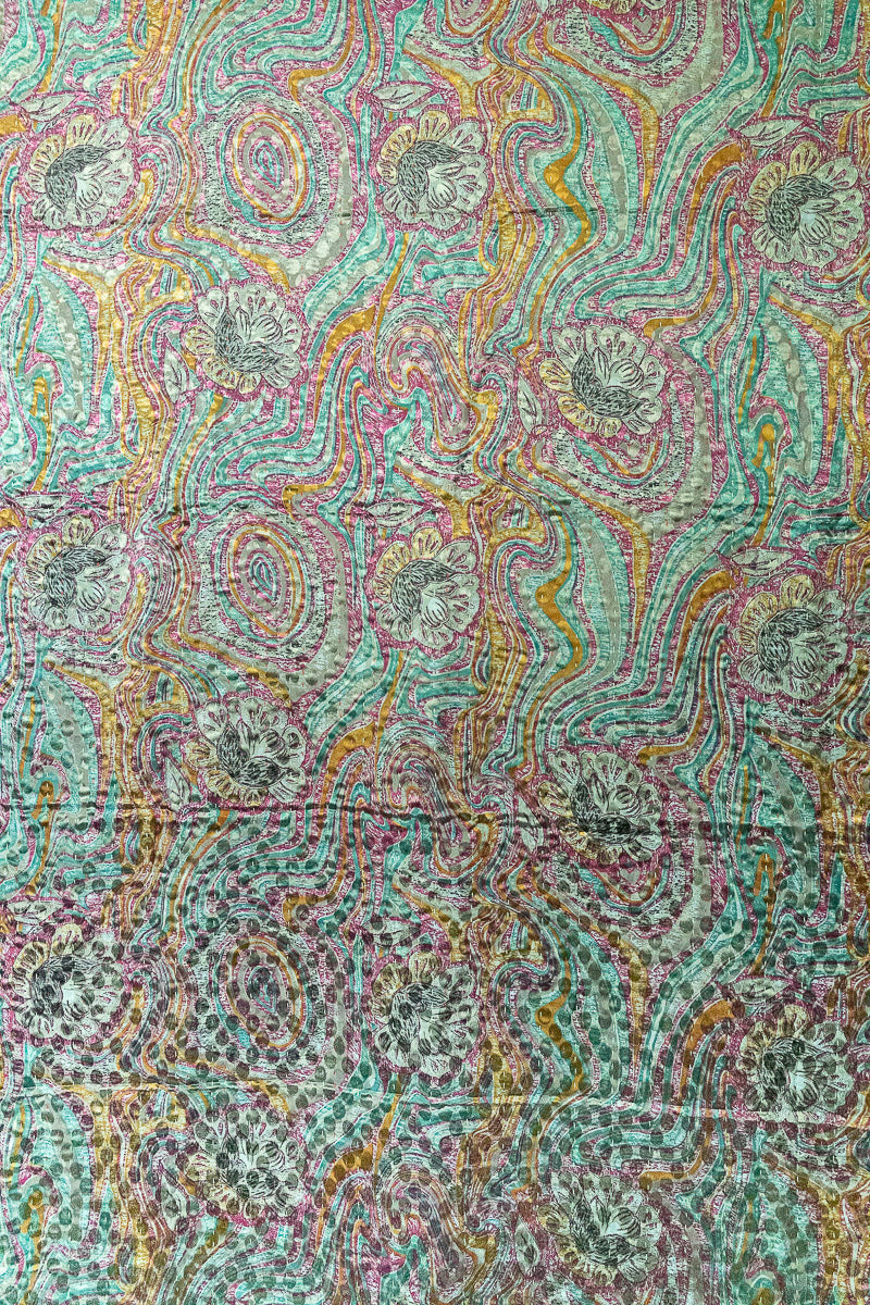 River Silk Blend Kantha Throw