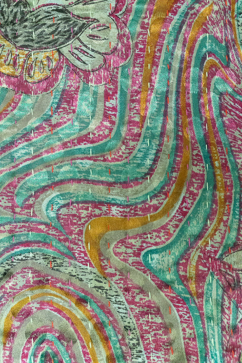 River Silk Blend Kantha Throw