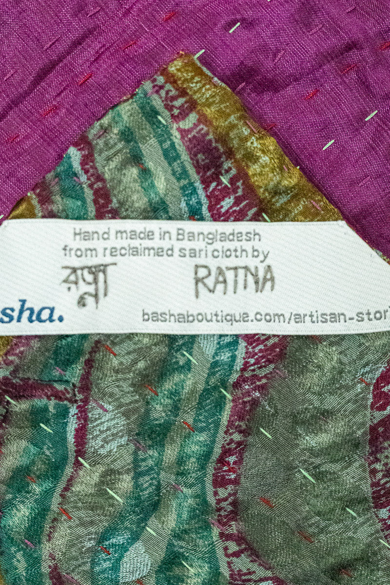 River Silk Blend Kantha Throw