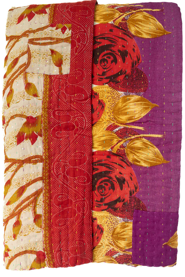 Kantha Throw Bed Quilt