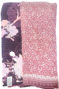 Kantha Large Throw Blanket
