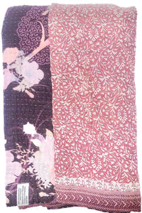 Kantha Large Throw Blanket