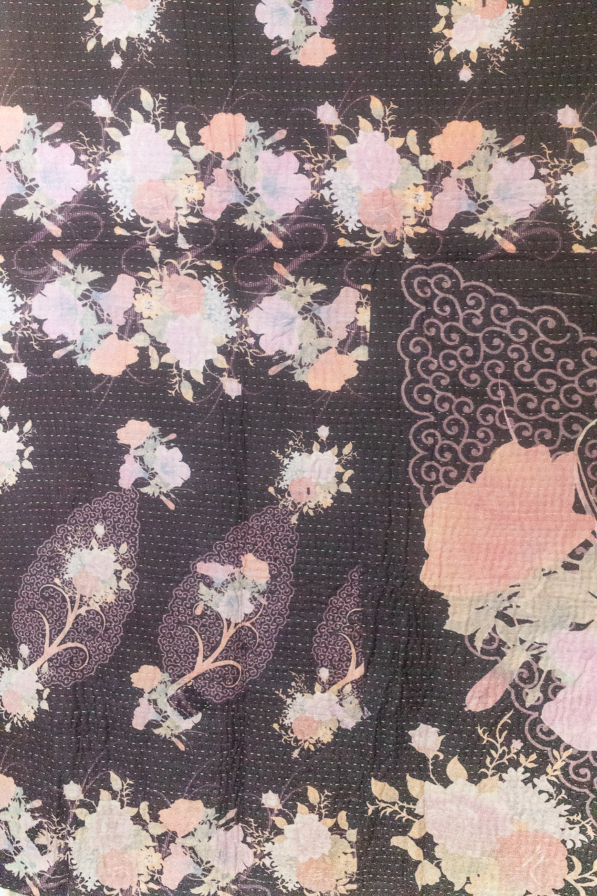 Rose Large Kantha Throw
