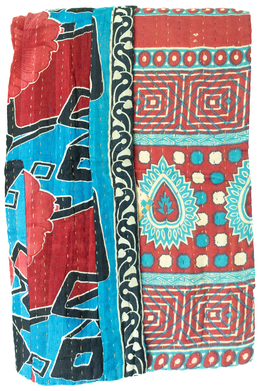 Kantha Throw Bed Quilt
