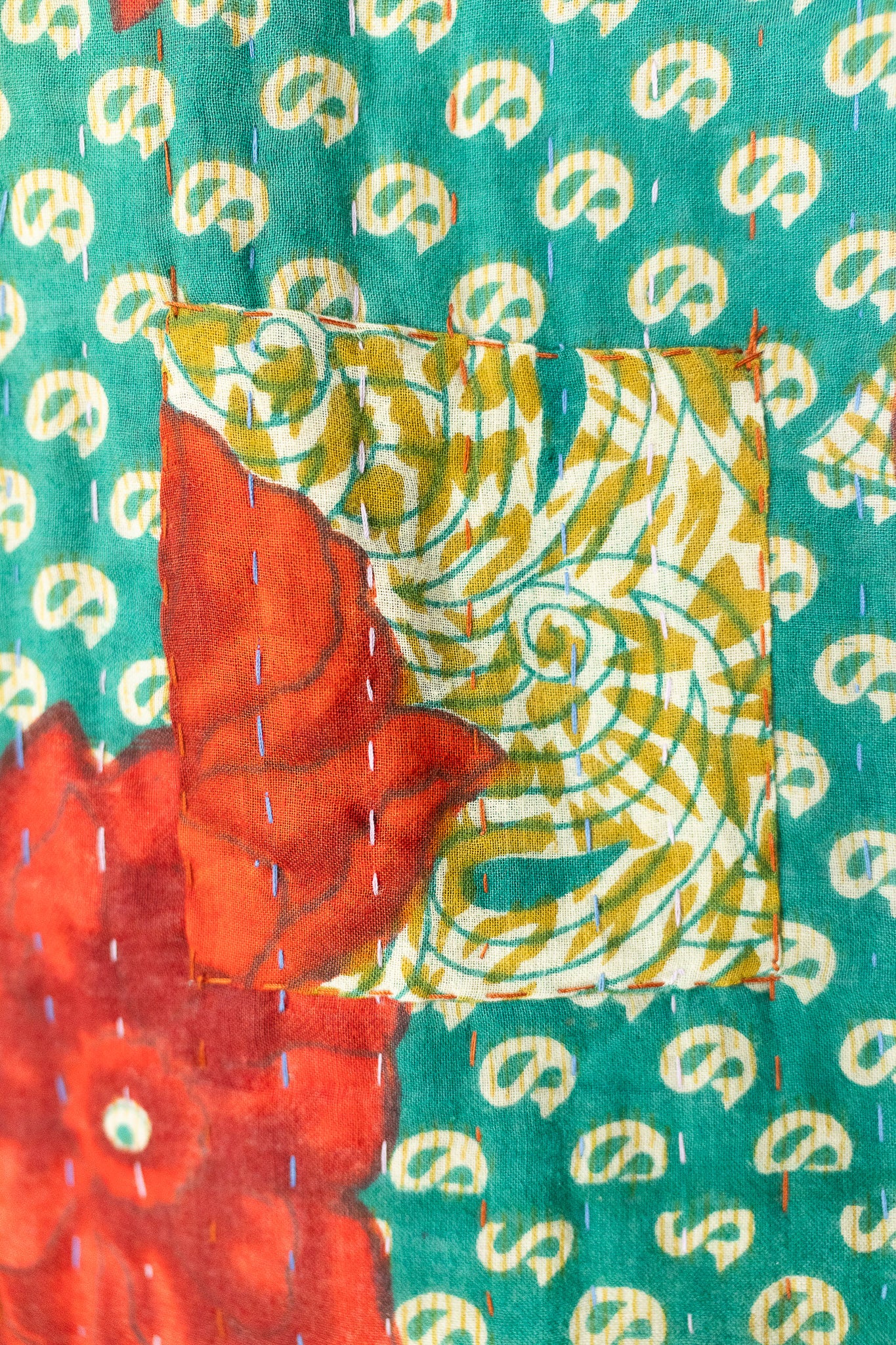 Saffron Kantha Throw