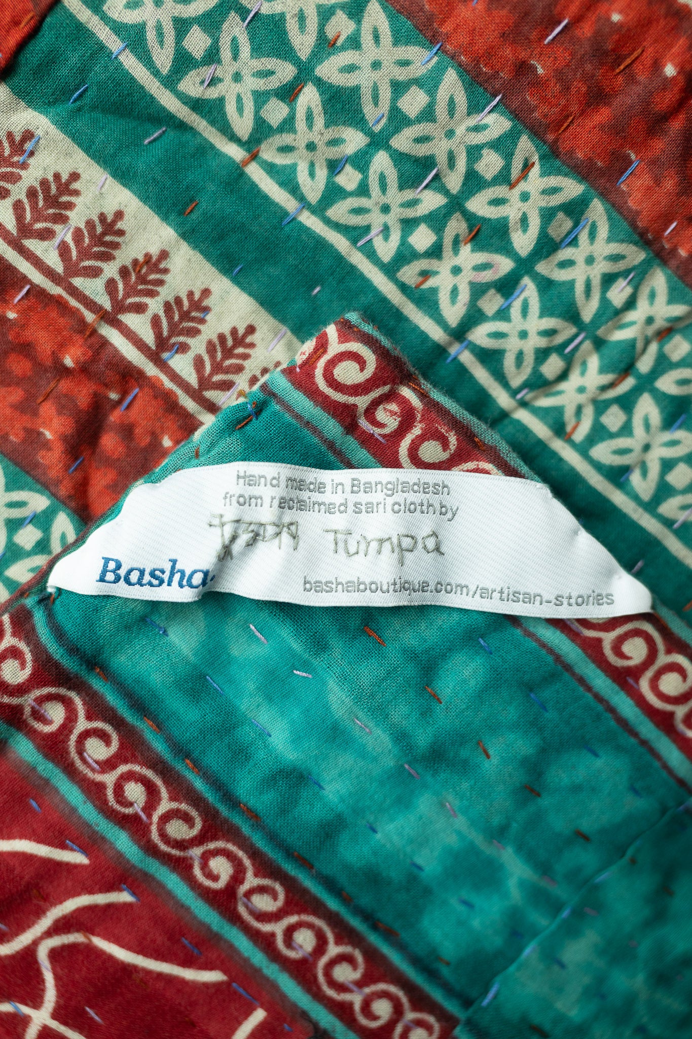 Saffron Kantha Throw