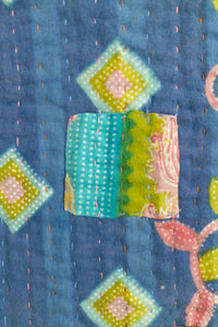 Sage Kantha Throw Blanket