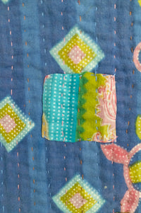Sage Kantha Throw Blanket