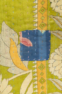 Sage Kantha Throw Blanket