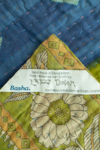 Sage Kantha Throw Blanket