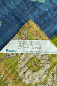 Sage Kantha Throw Blanket