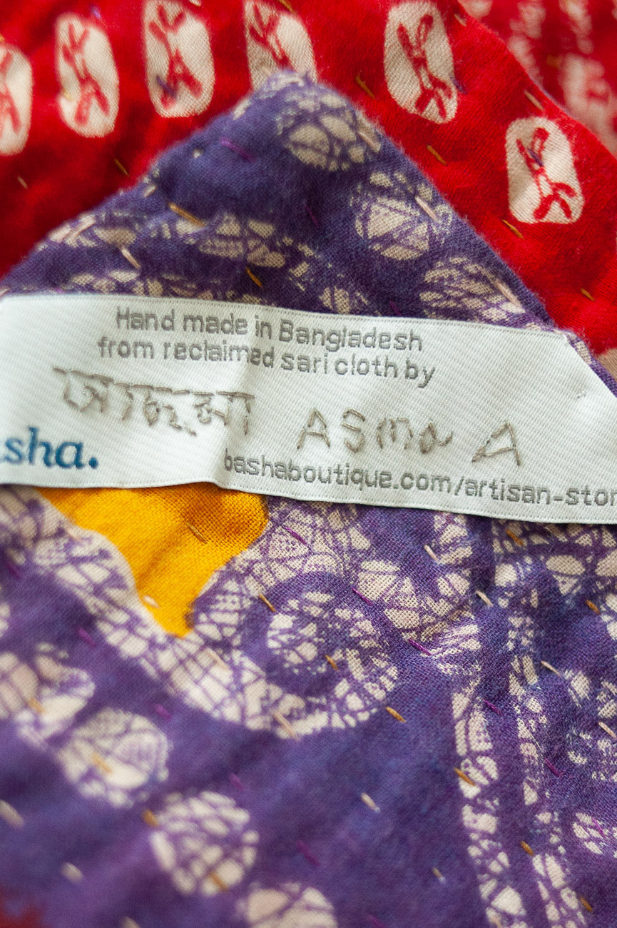 Santa Kantha Christmas Throw