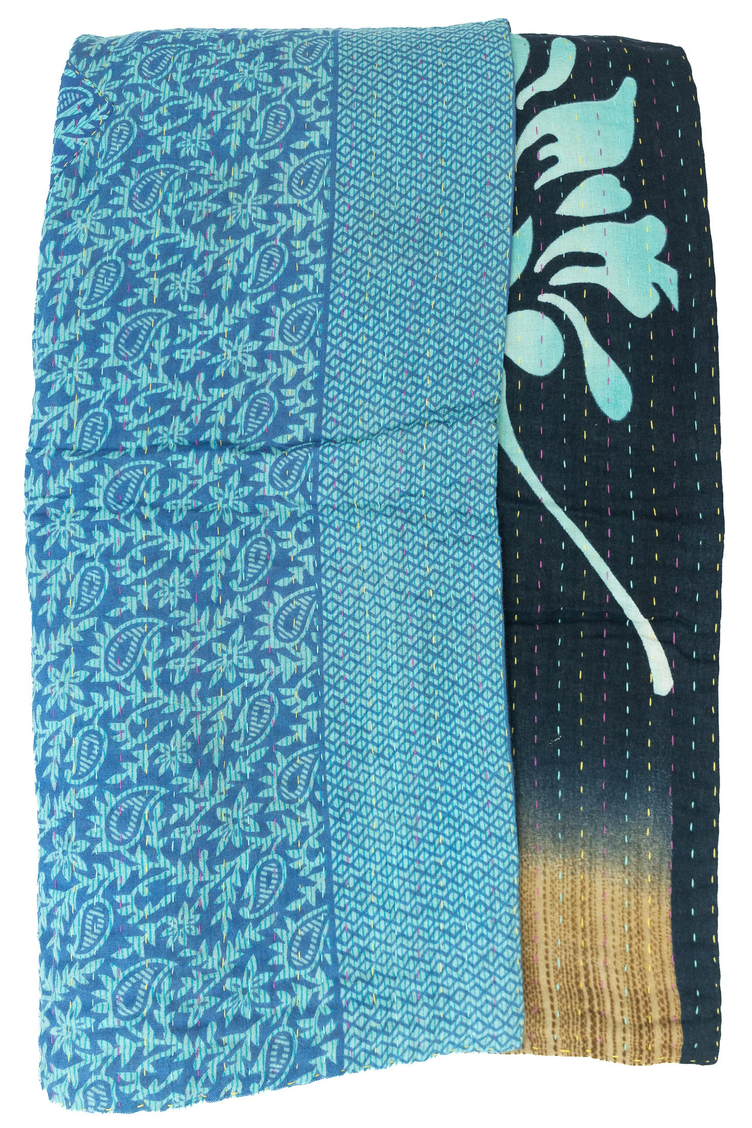 Seaside Kantha Throw