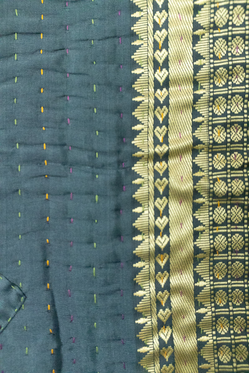 Serene Silk Blend Kantha Throw