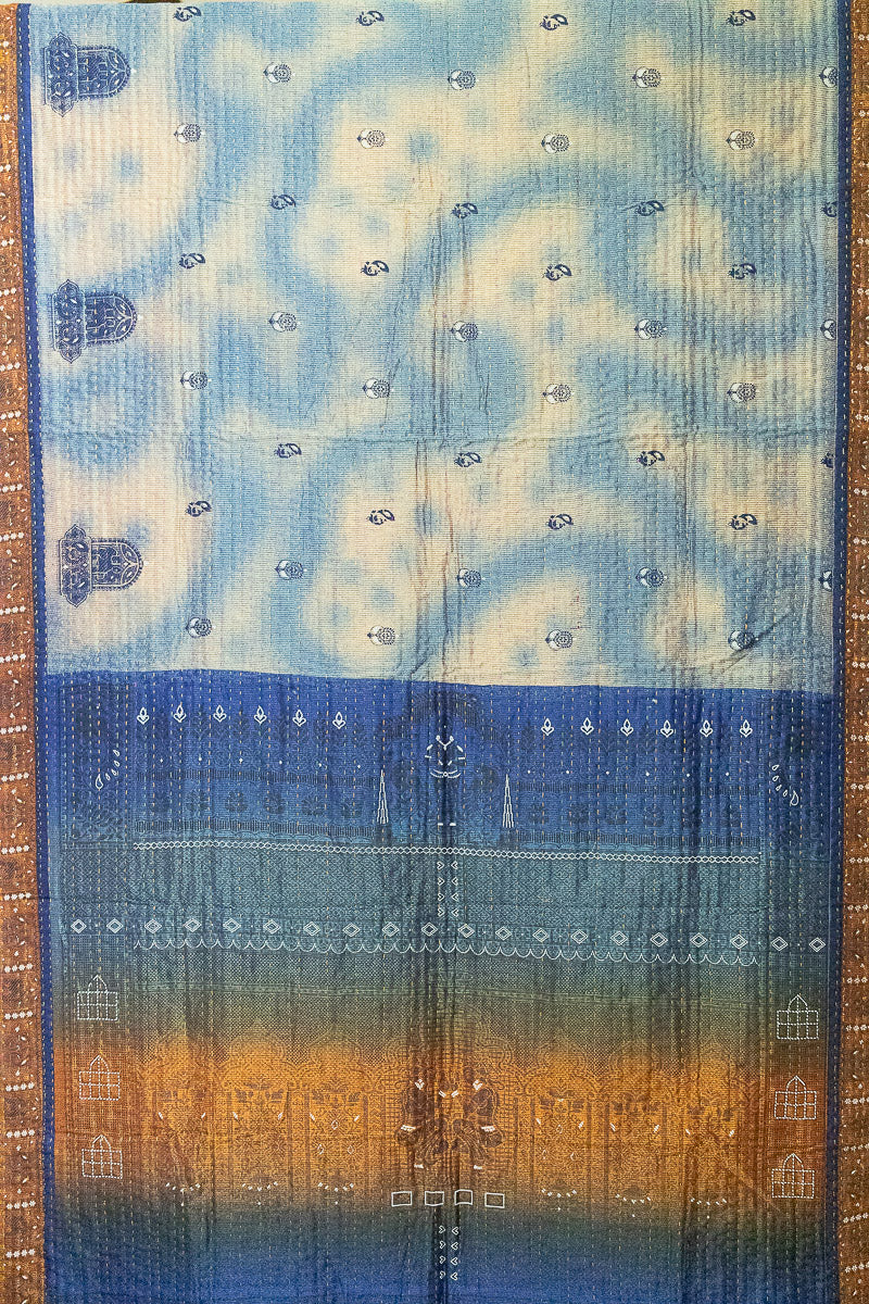 Serene Silk Blend Kantha Throw