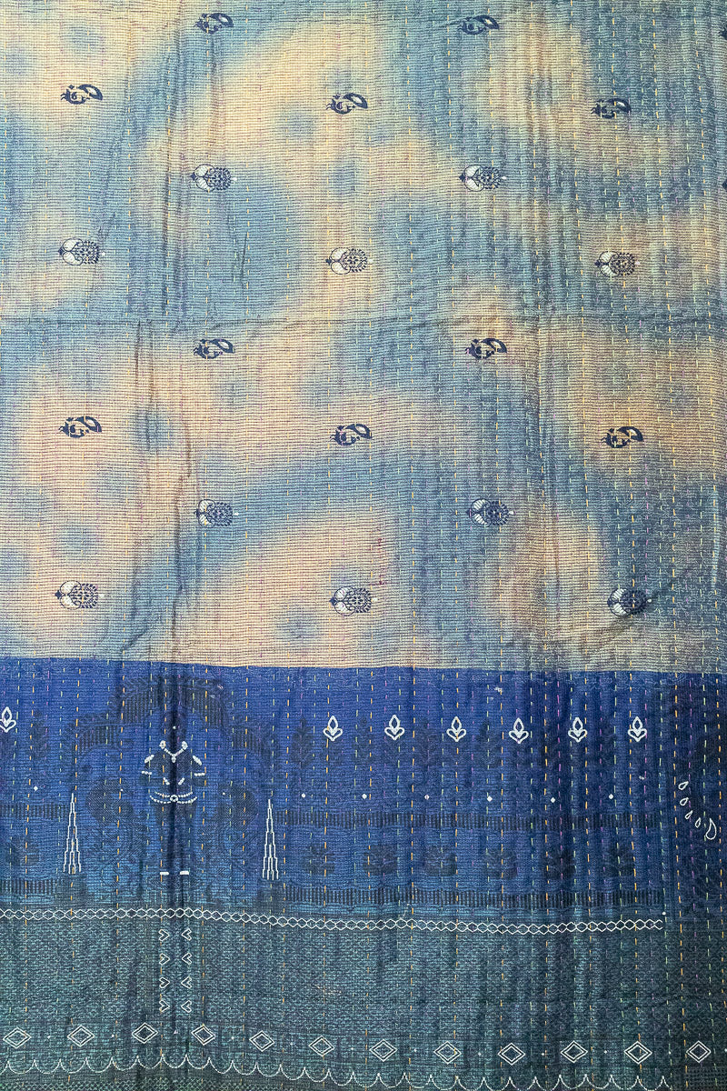 Serene Silk Blend Kantha Throw