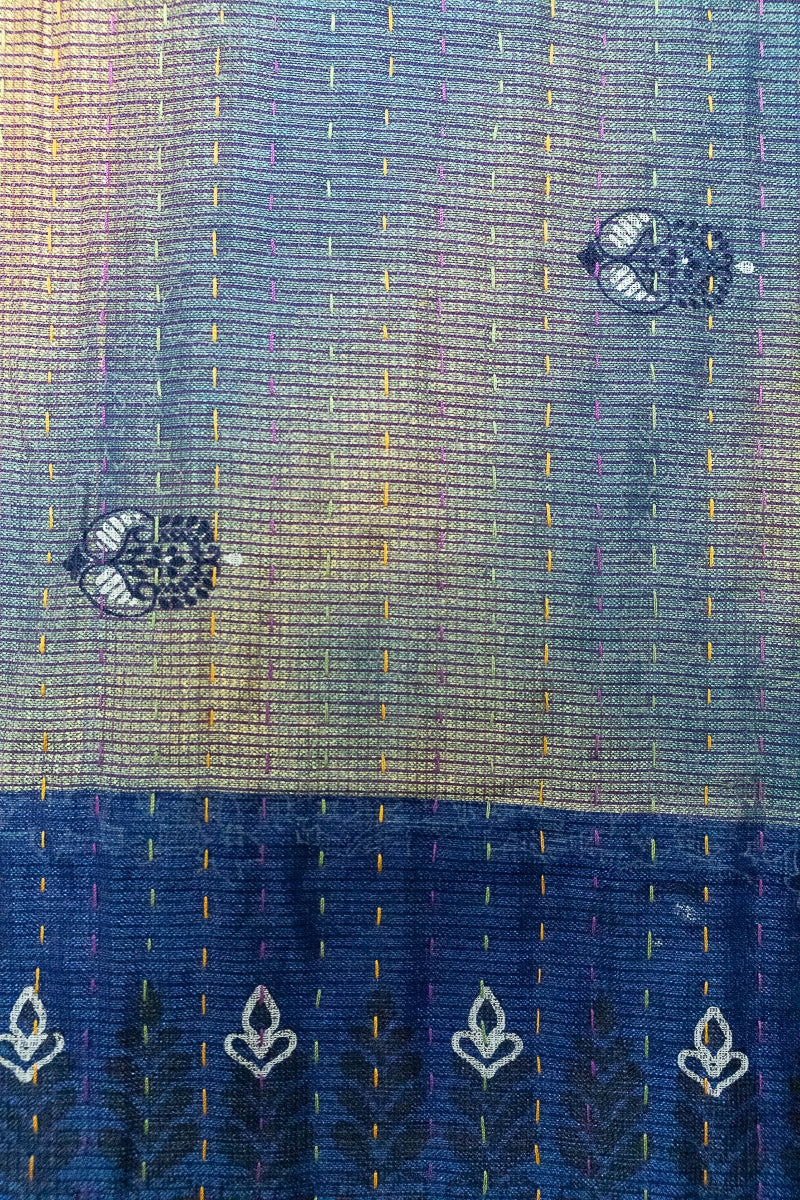 Serene Silk Blend Kantha Throw