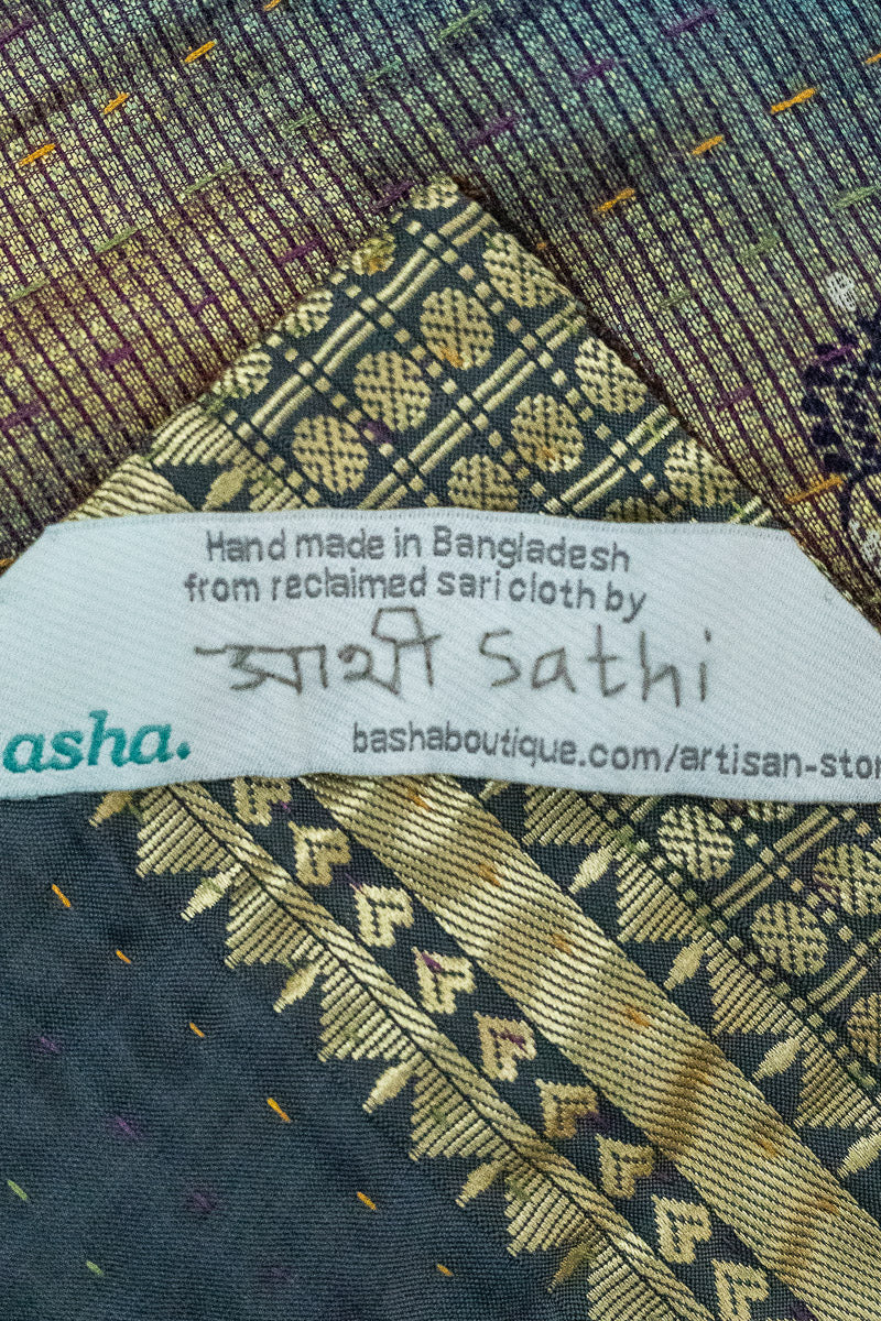 Serene Silk Blend Kantha Throw