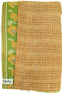 Kantha Large Throw Blanket