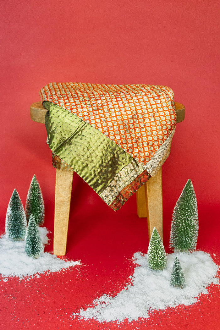 Kantha Silk Throw Blanket