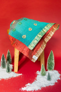 Kantha Silk Throw Blanket