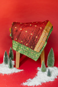 Kantha Silk Throw Blanket