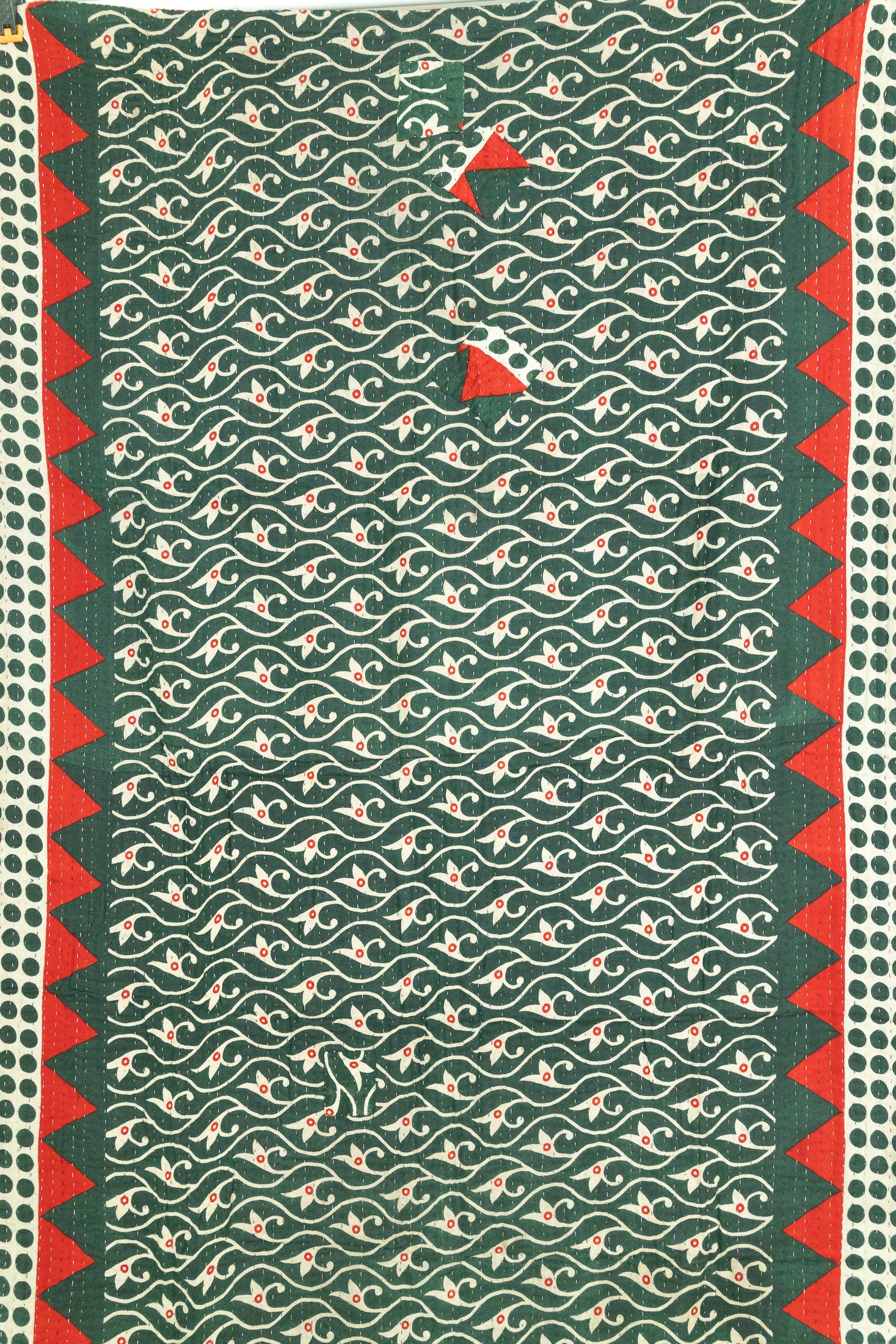 Silent Night Holiday Kantha Blanket