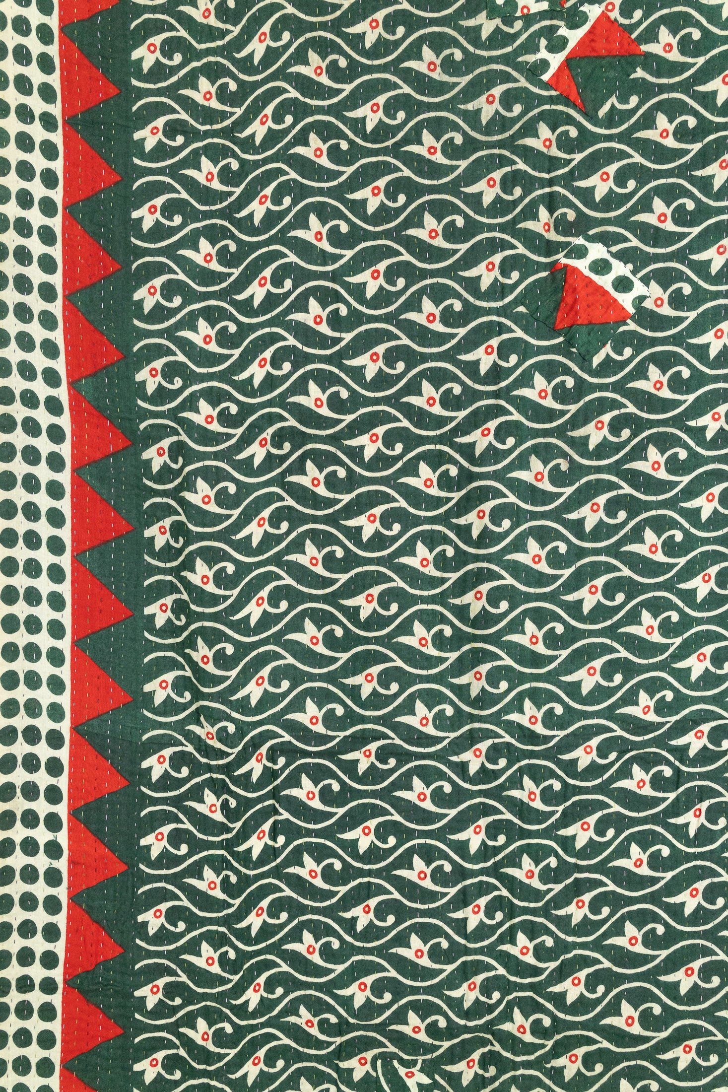 Silent Night Holiday Kantha Blanket