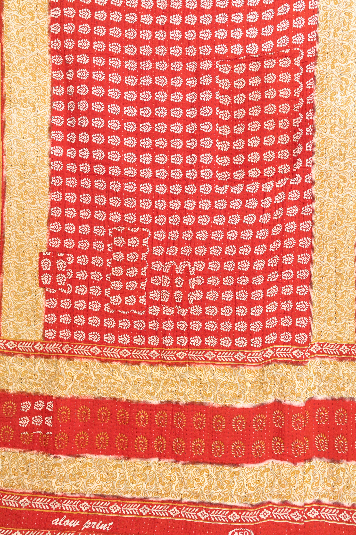 Silent Night Holiday Kantha Blanket