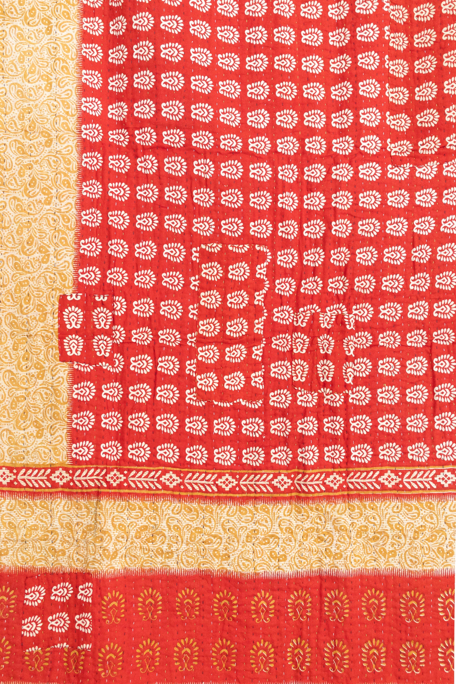 Silent Night Holiday Kantha Blanket