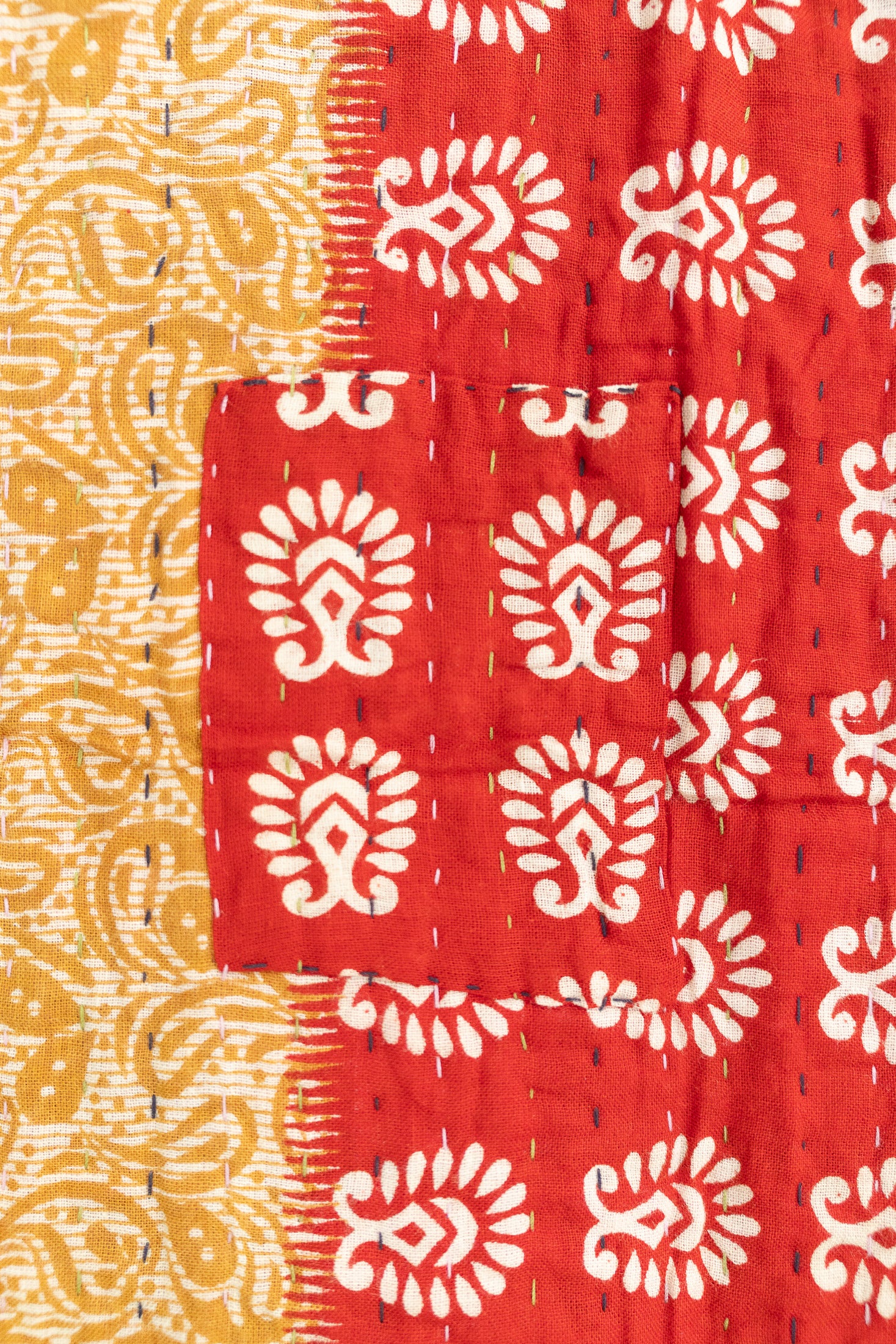 Silent Night Holiday Kantha Blanket