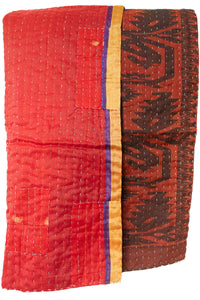 Kantha Silk Throw Blanket