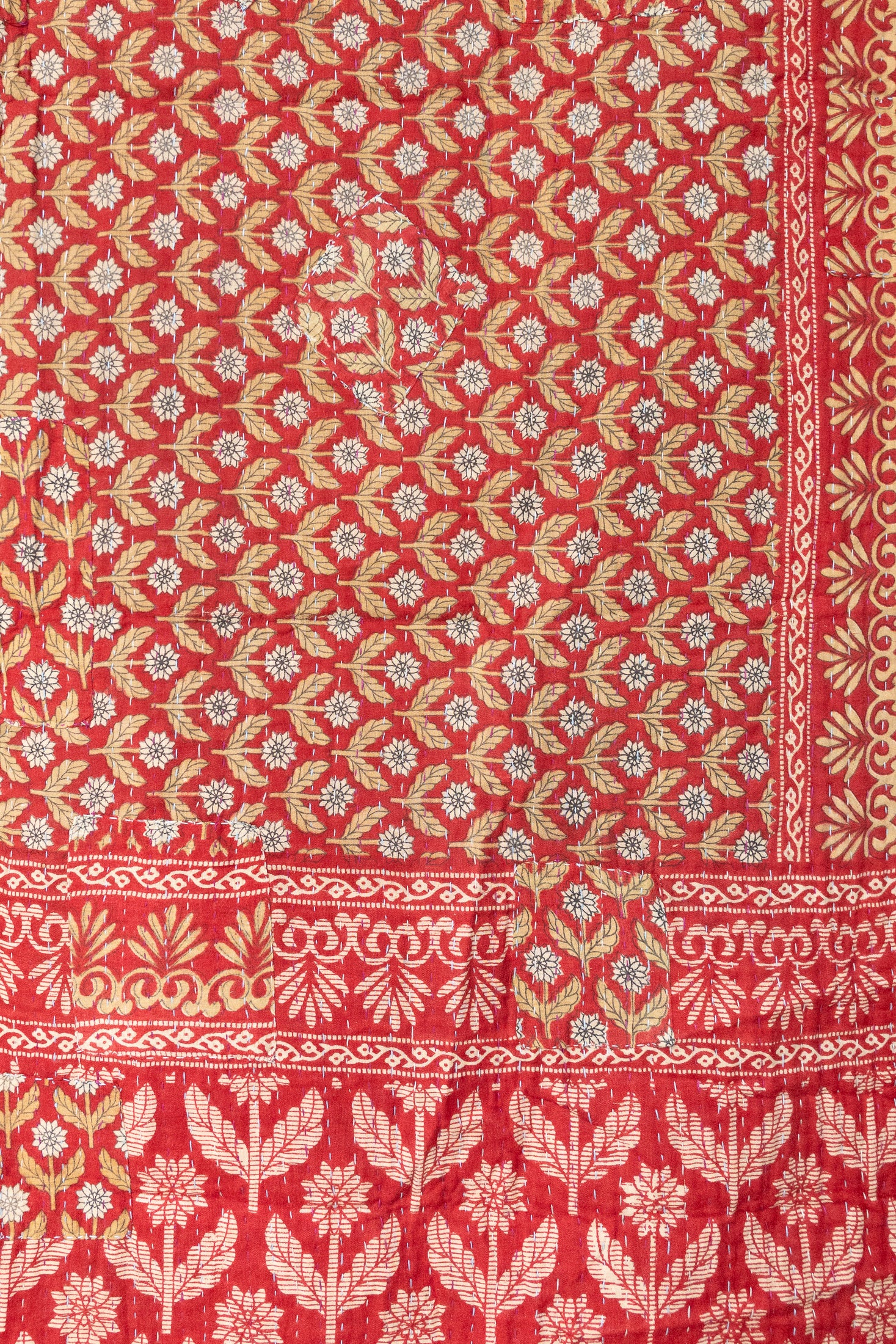 Snowberry Holiday Kantha Blanket