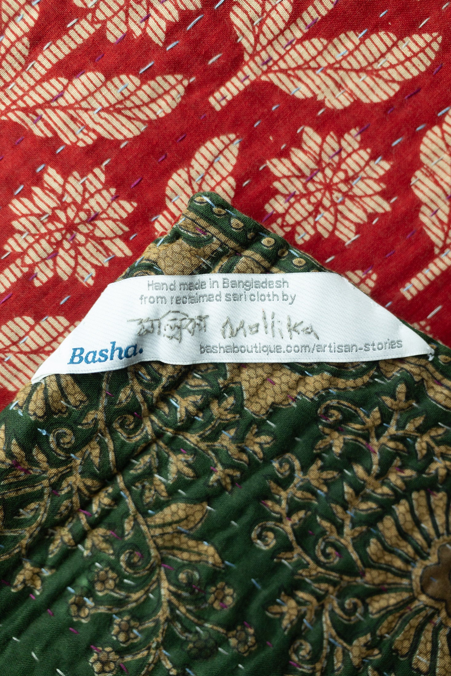Snowberry Holiday Kantha Blanket