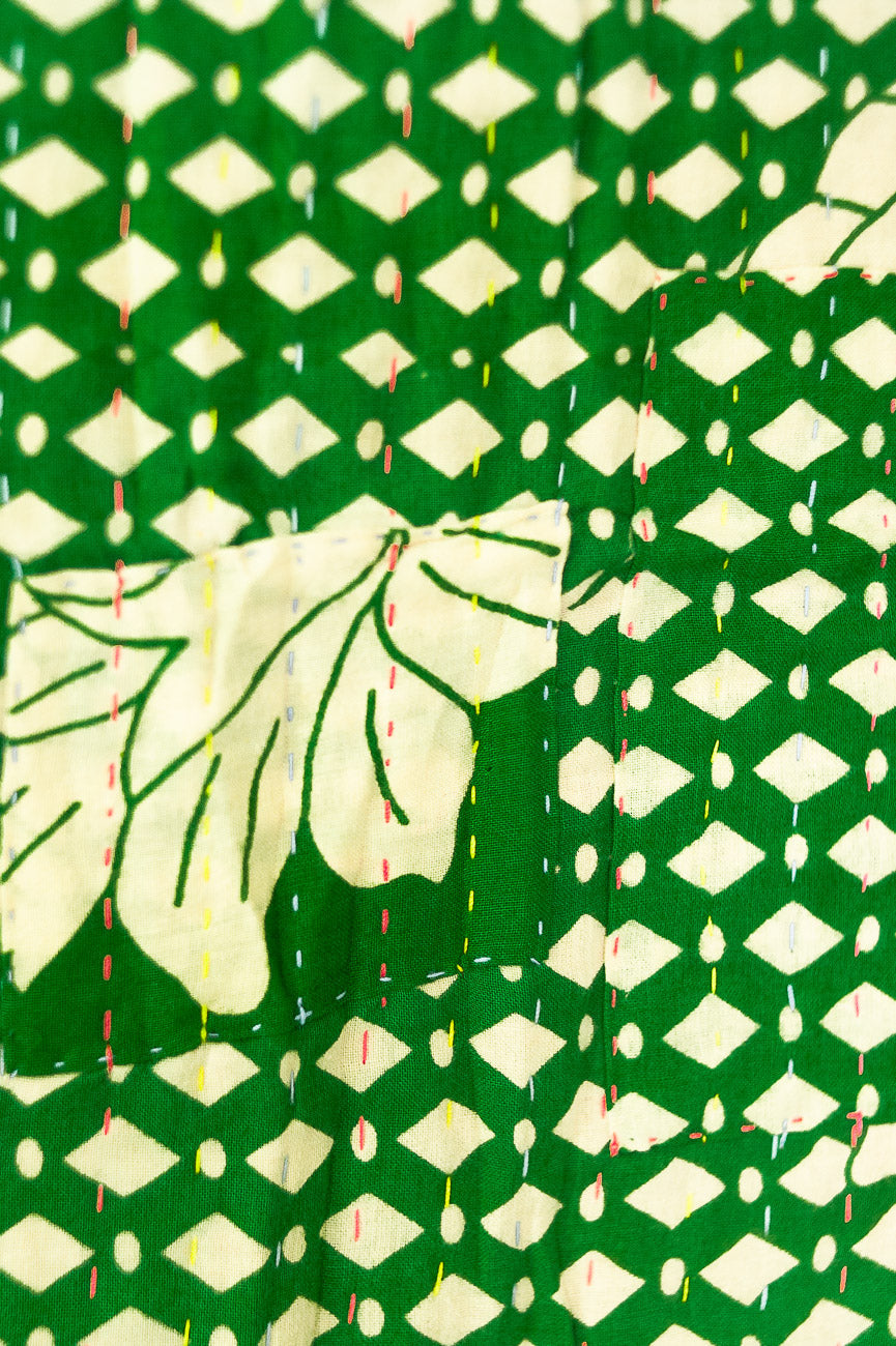 Snowfall Kantha Christmas Throw